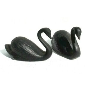 Vintage MCM Retro Black Swan Salt and Pepper Shaker Set Dinnerware Decor